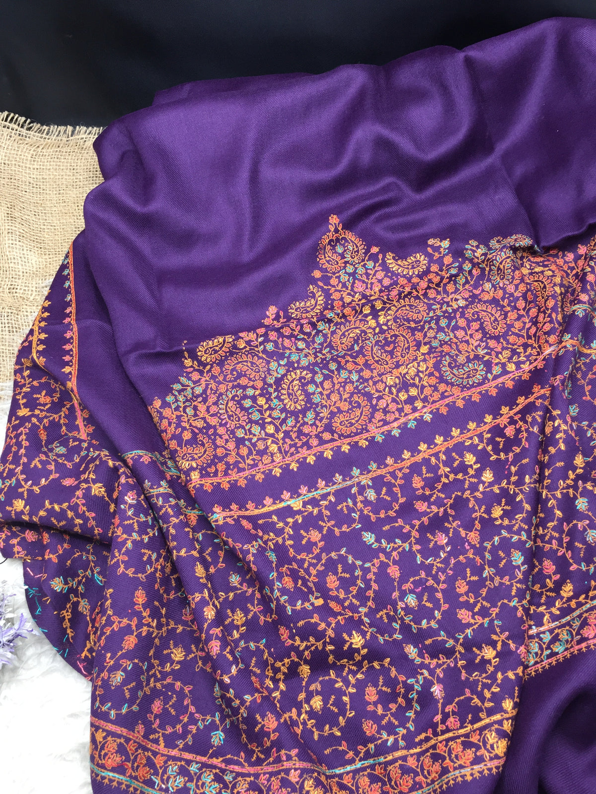 Embroidered Winter Shawl