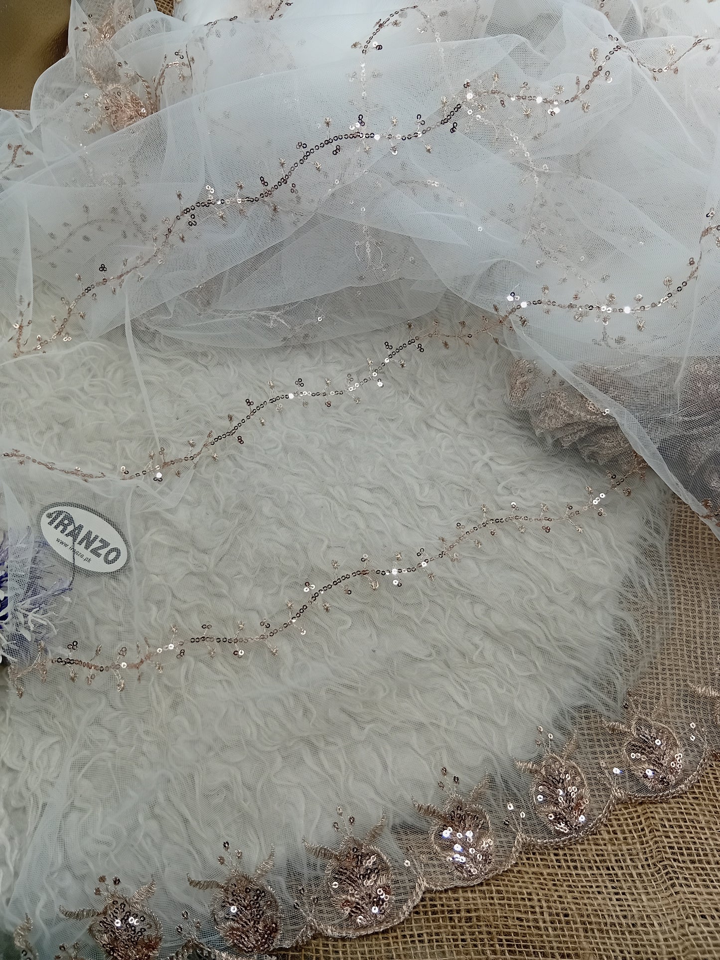Dyeable Sequence Net Dupatta