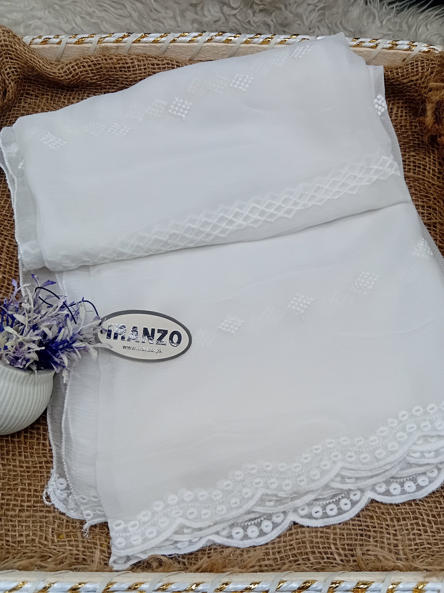 Embroidered Chiffon Dupatta