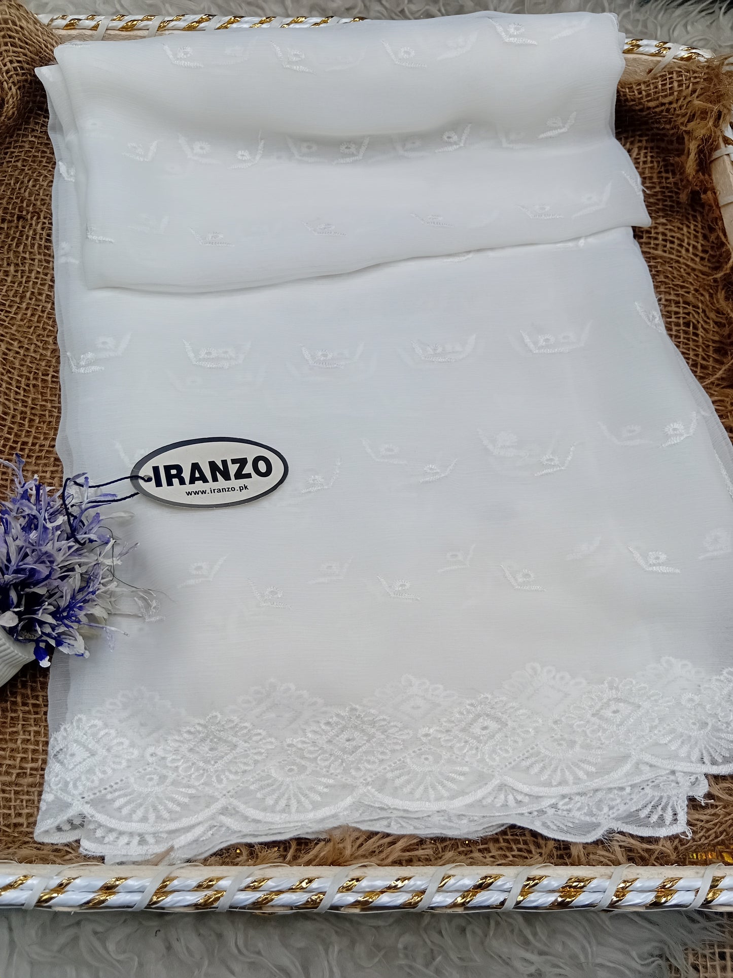 Embroidered Chiffon Dupatta