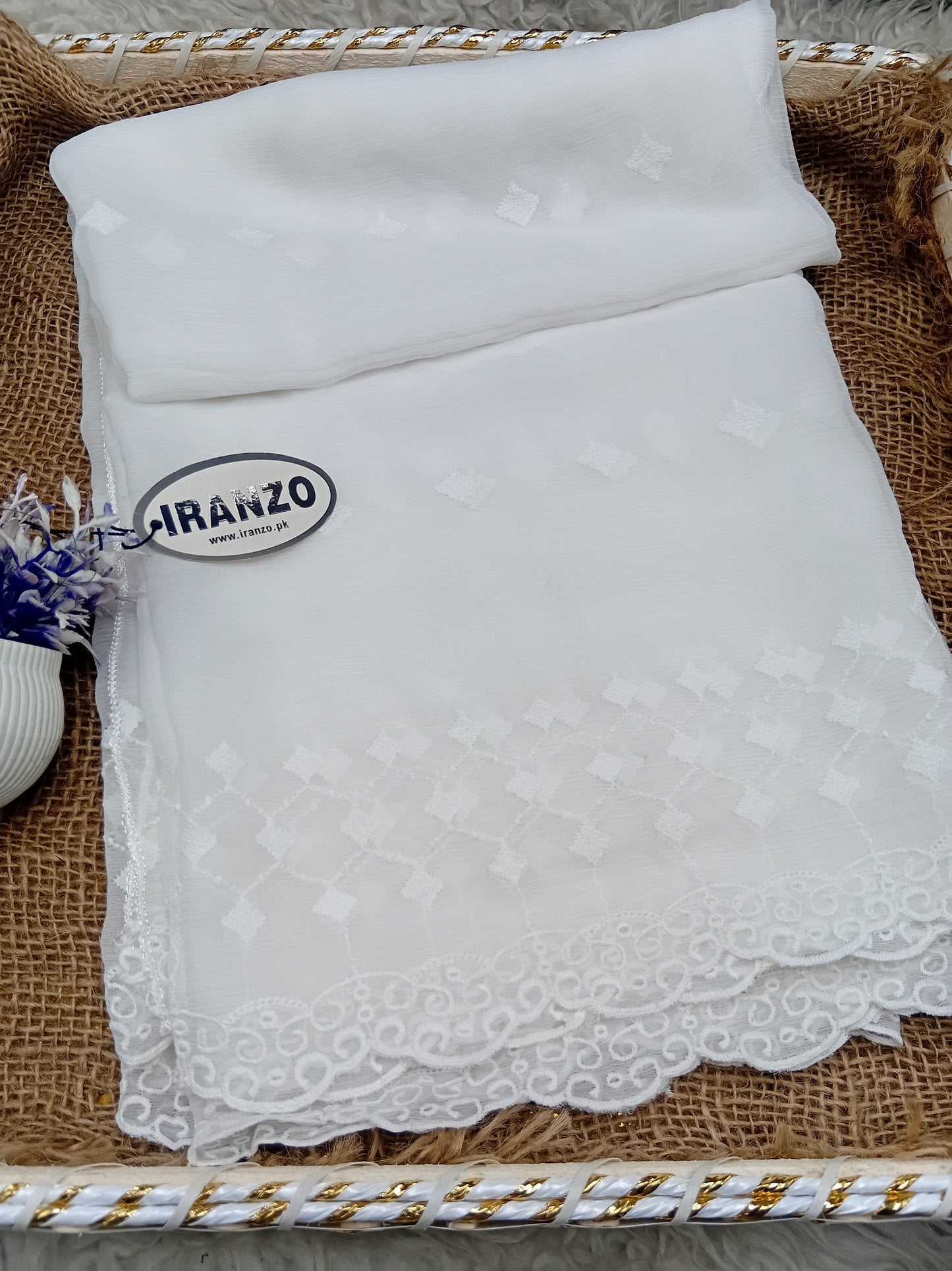 Embroidered Chiffon Dupatta