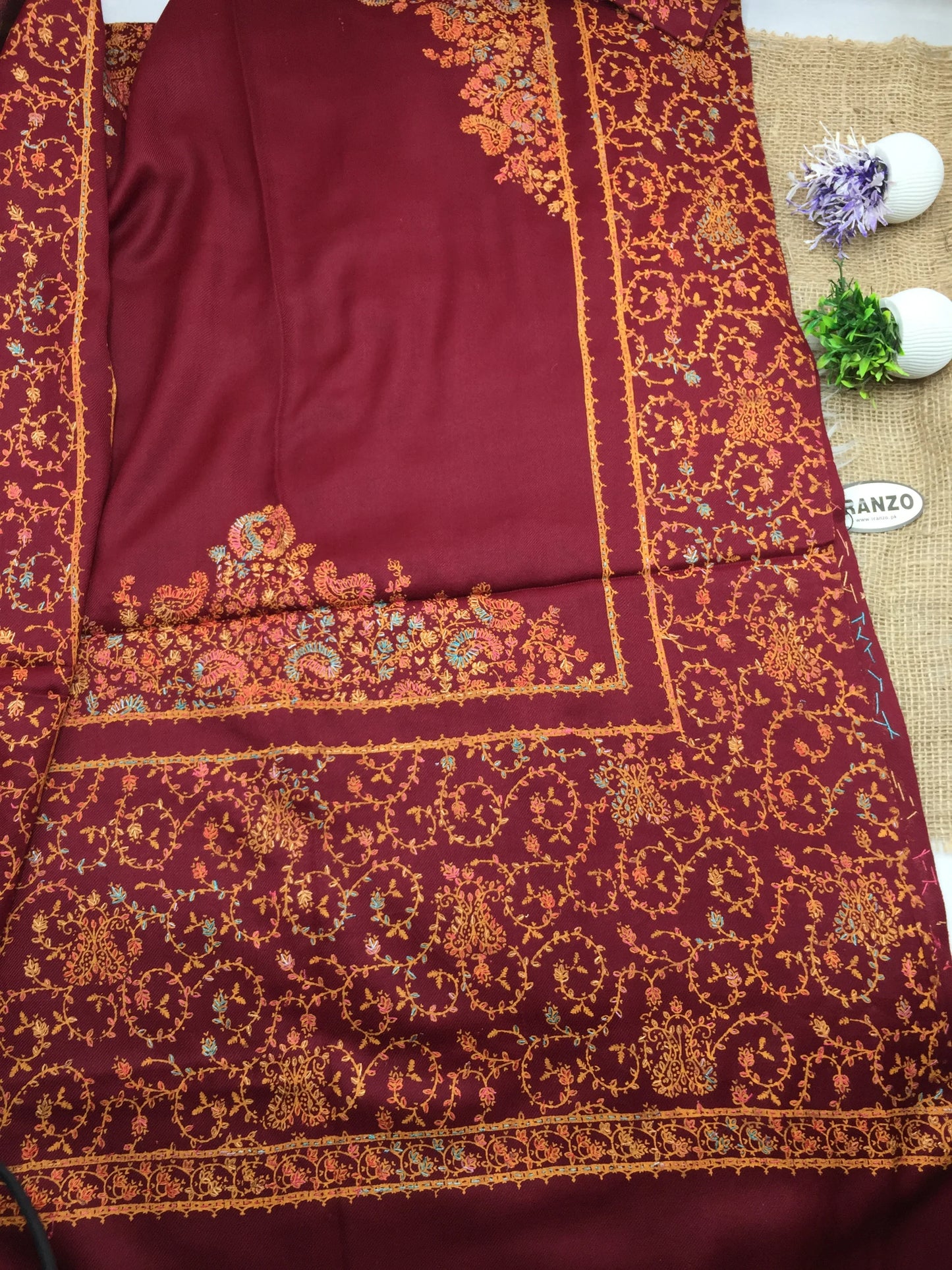 Hand Embroidered Winter Stole