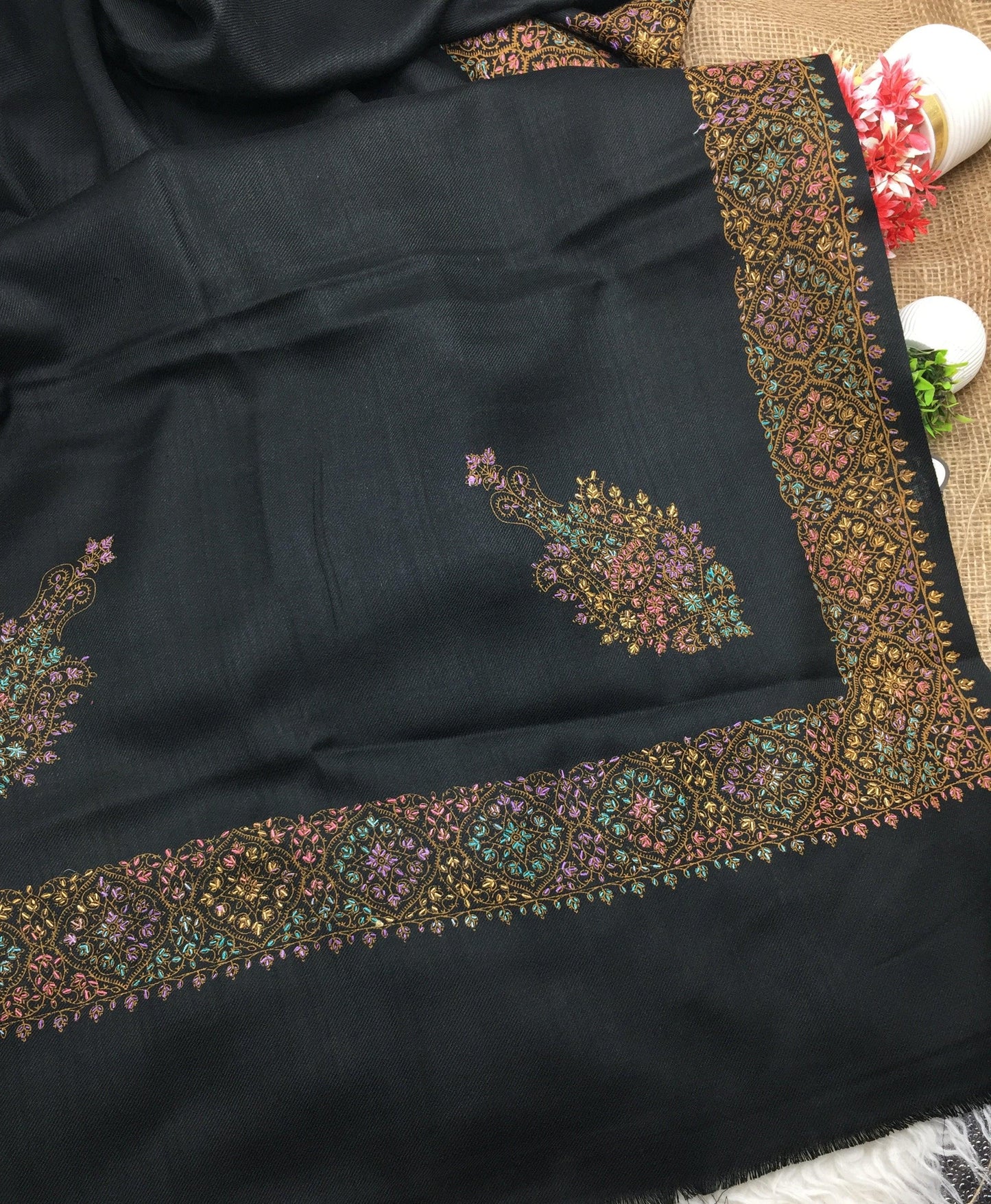 Hand Embroidered Winter Stole