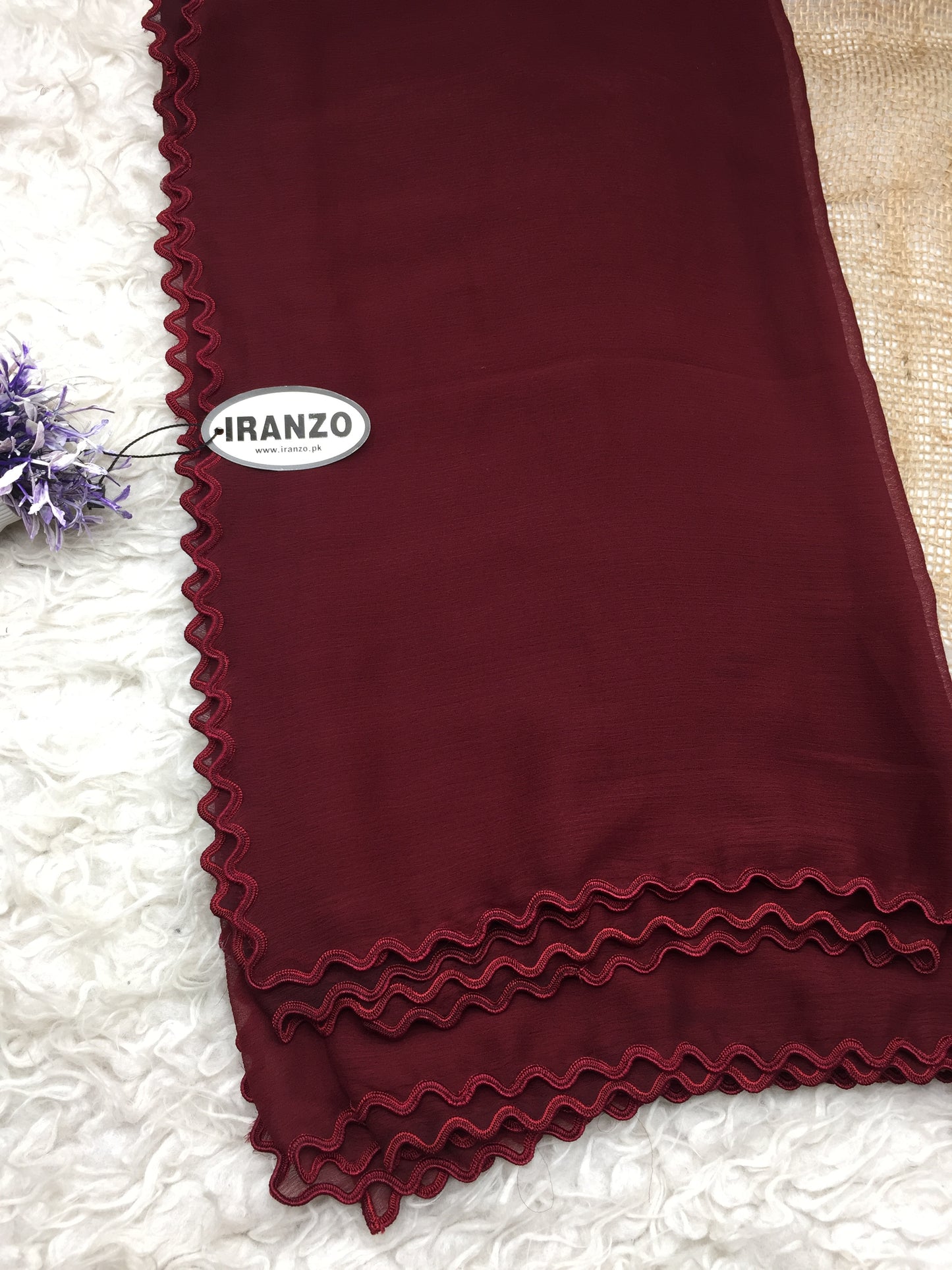 Four sided cut work dupatta