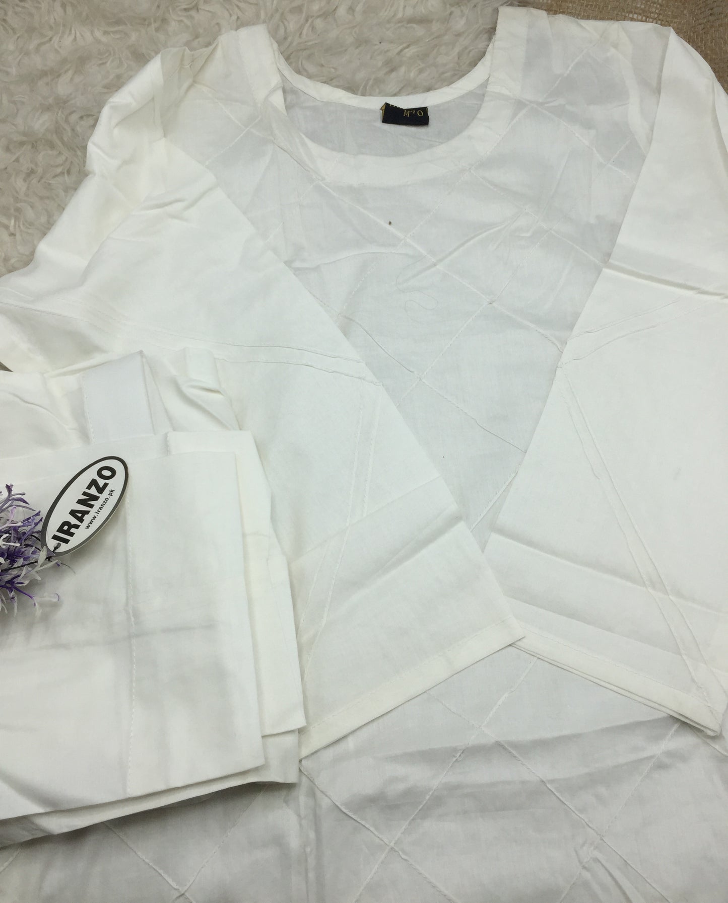 Pack of Two Off White Stitched Suit
