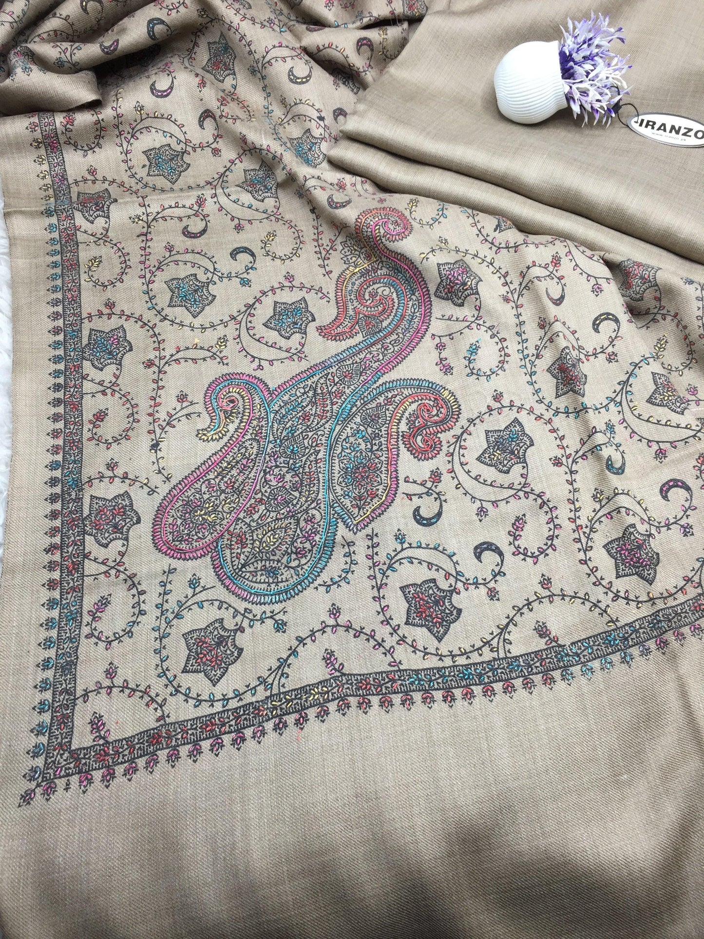 Embroidered All Over Winter Shawl