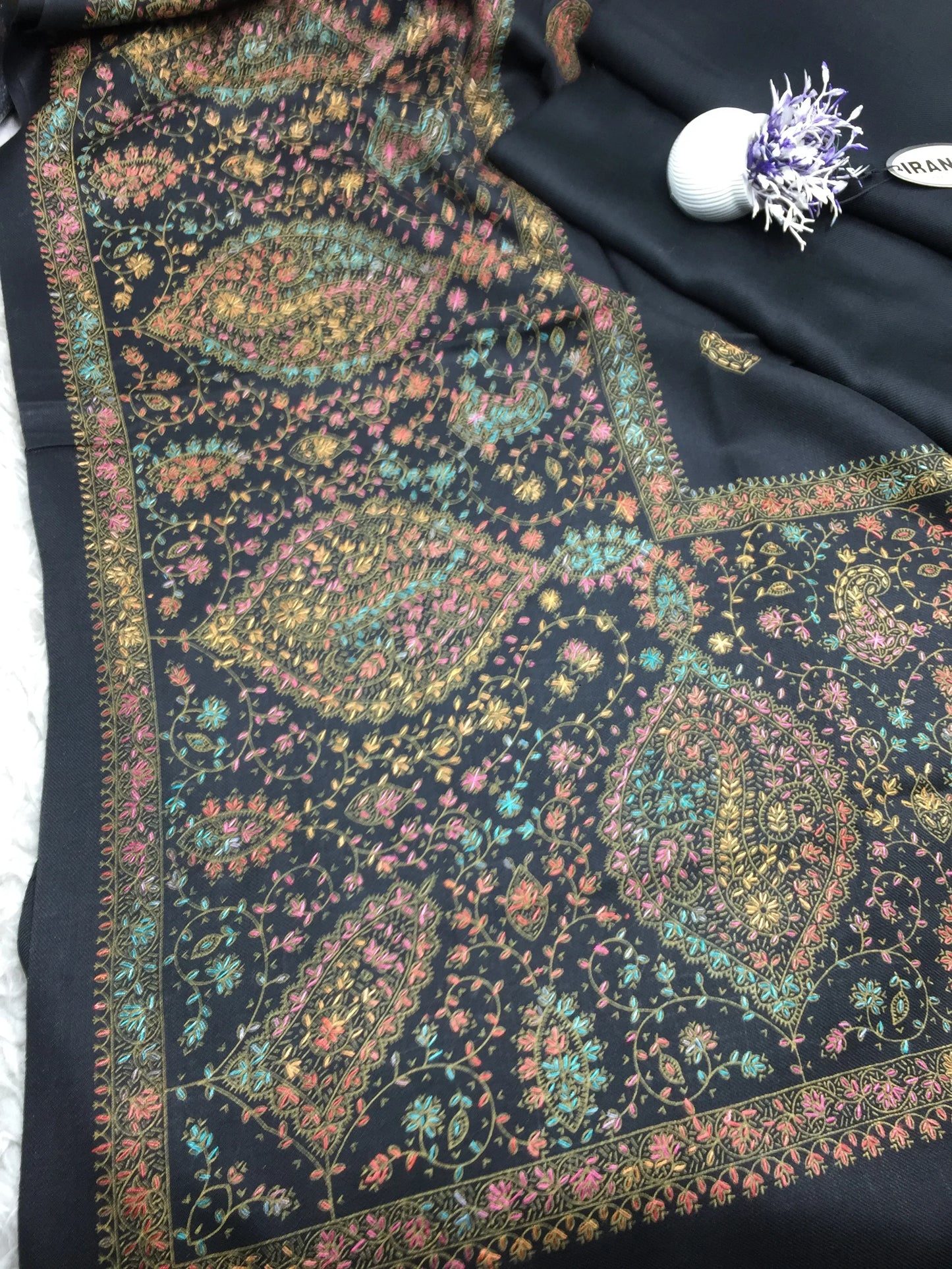 Embroidered All Over Winter Shawl
