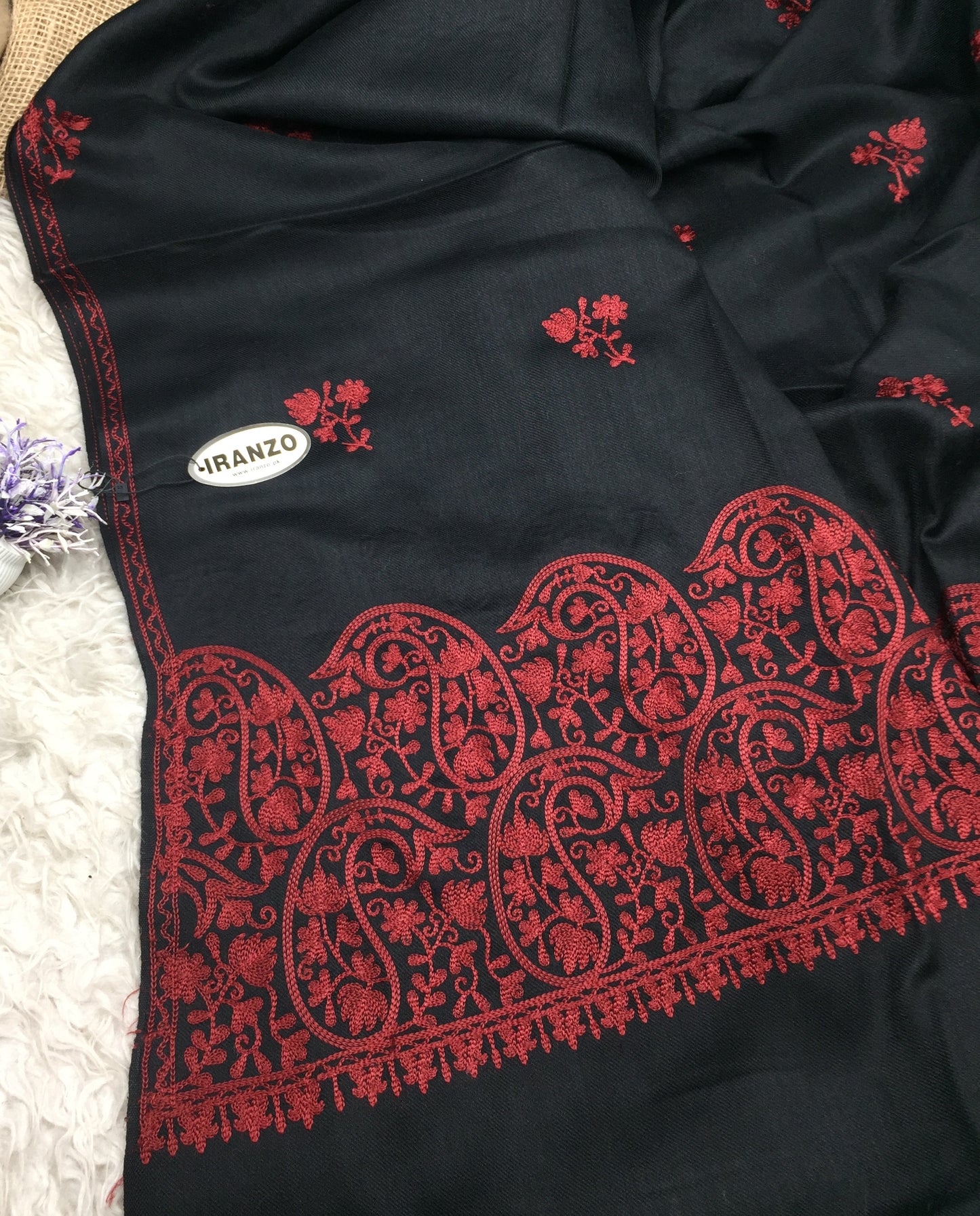 Embroidered Winter Shawl