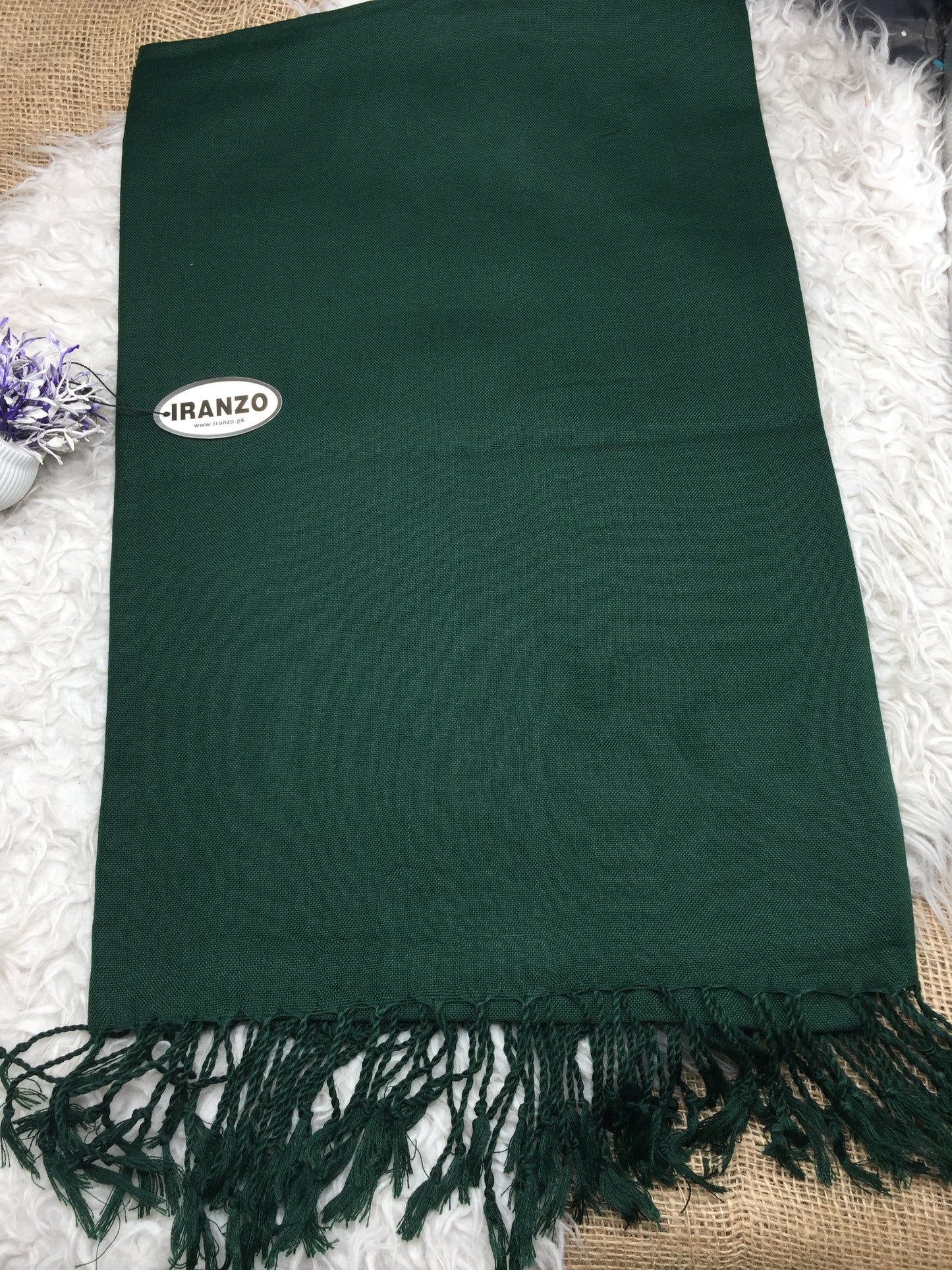 Classic Wool Blend Shawl With Tassels