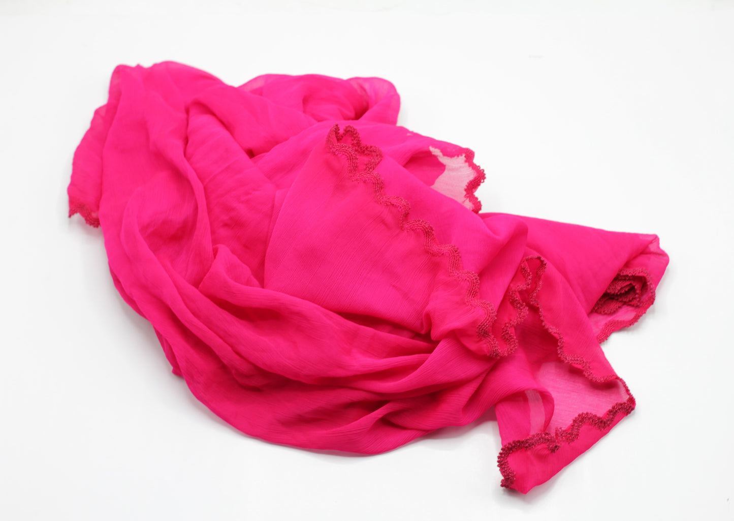Four-sided zigzag chiffon dupatta