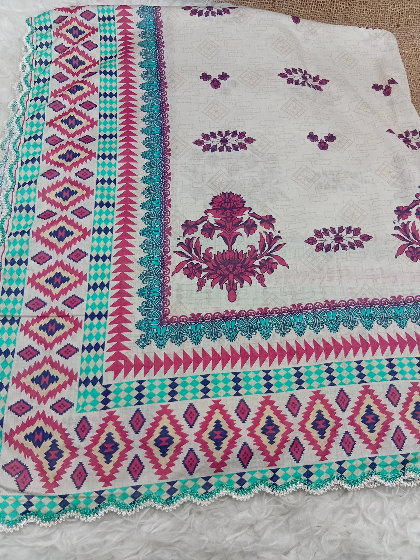 Lawn Dupatta Fourside Crochet Just in
