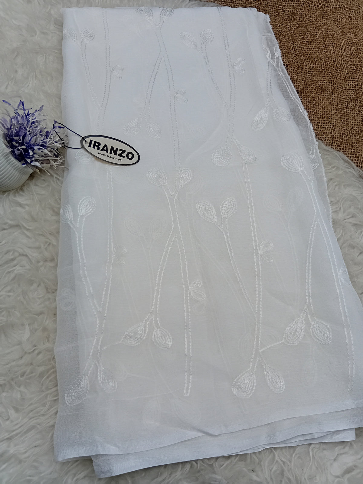 Dyeable Embroidered Chiffon Dupatta Just In