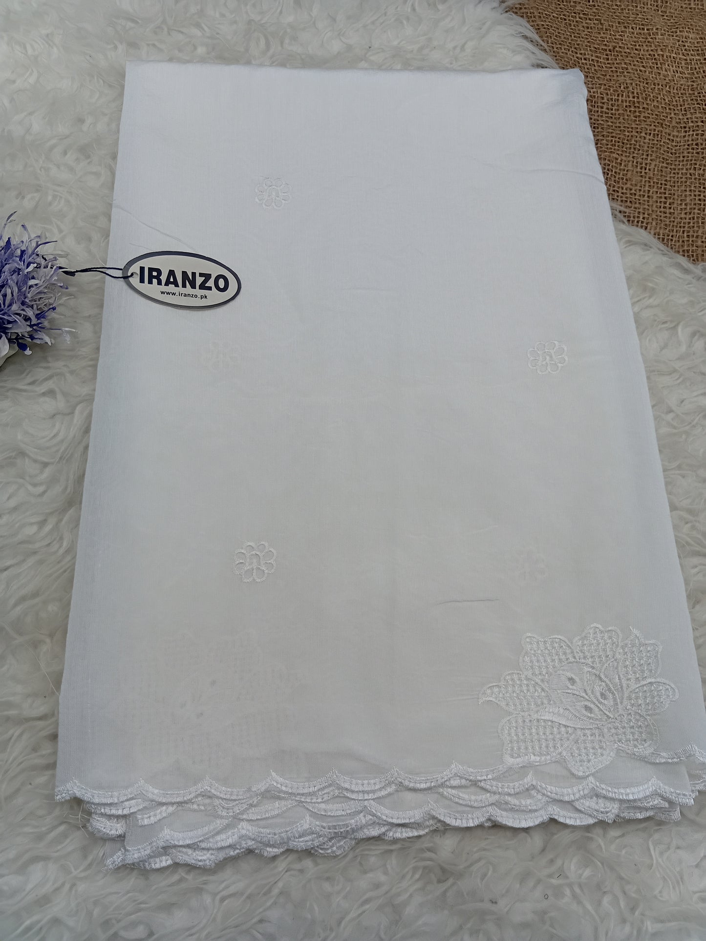 Elegant Two Side Embroidered Paper Cotton Dyeable Dupatta Just In