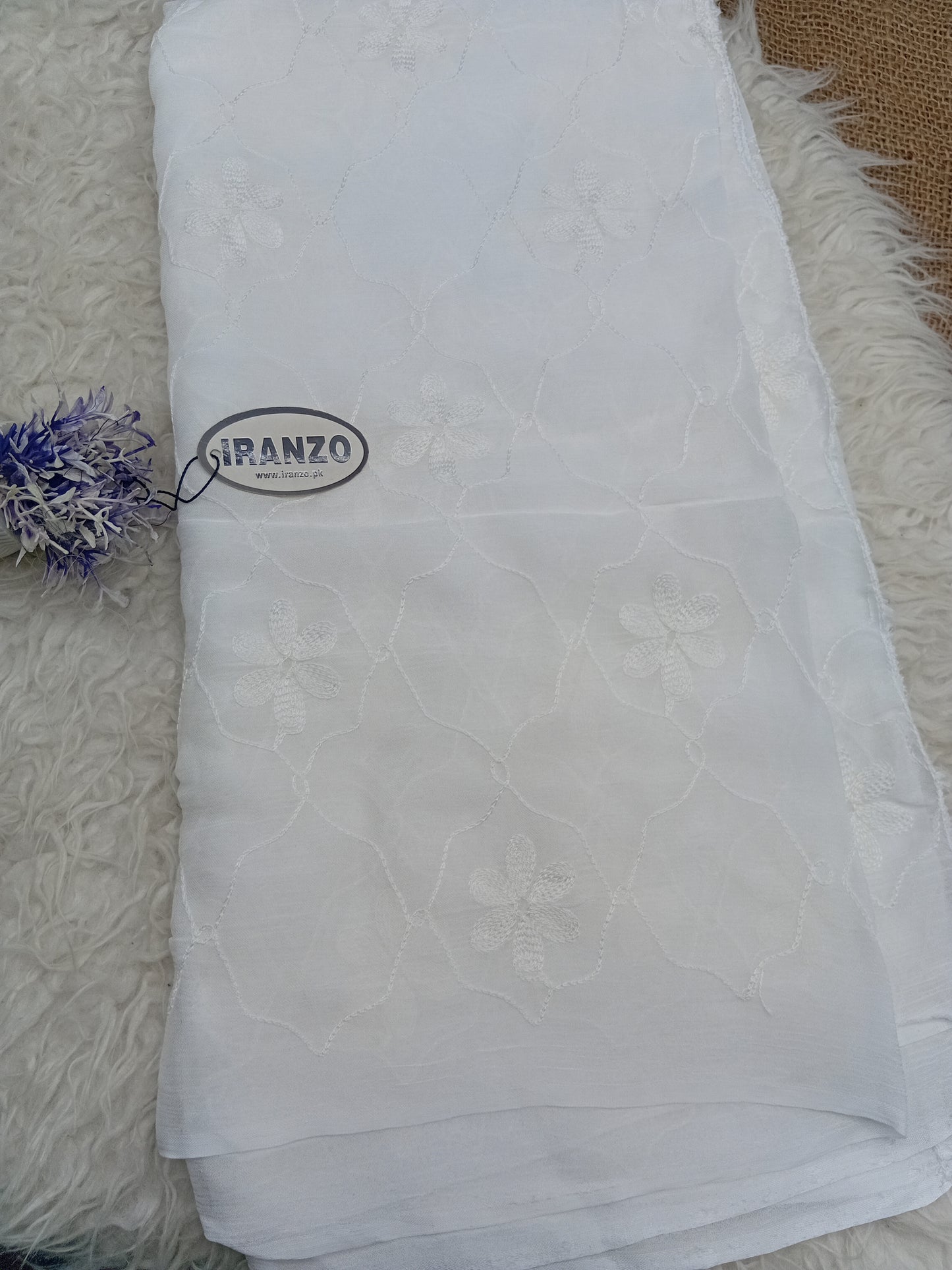 Dyeable Embroidered Chiffon Dupatta Just In