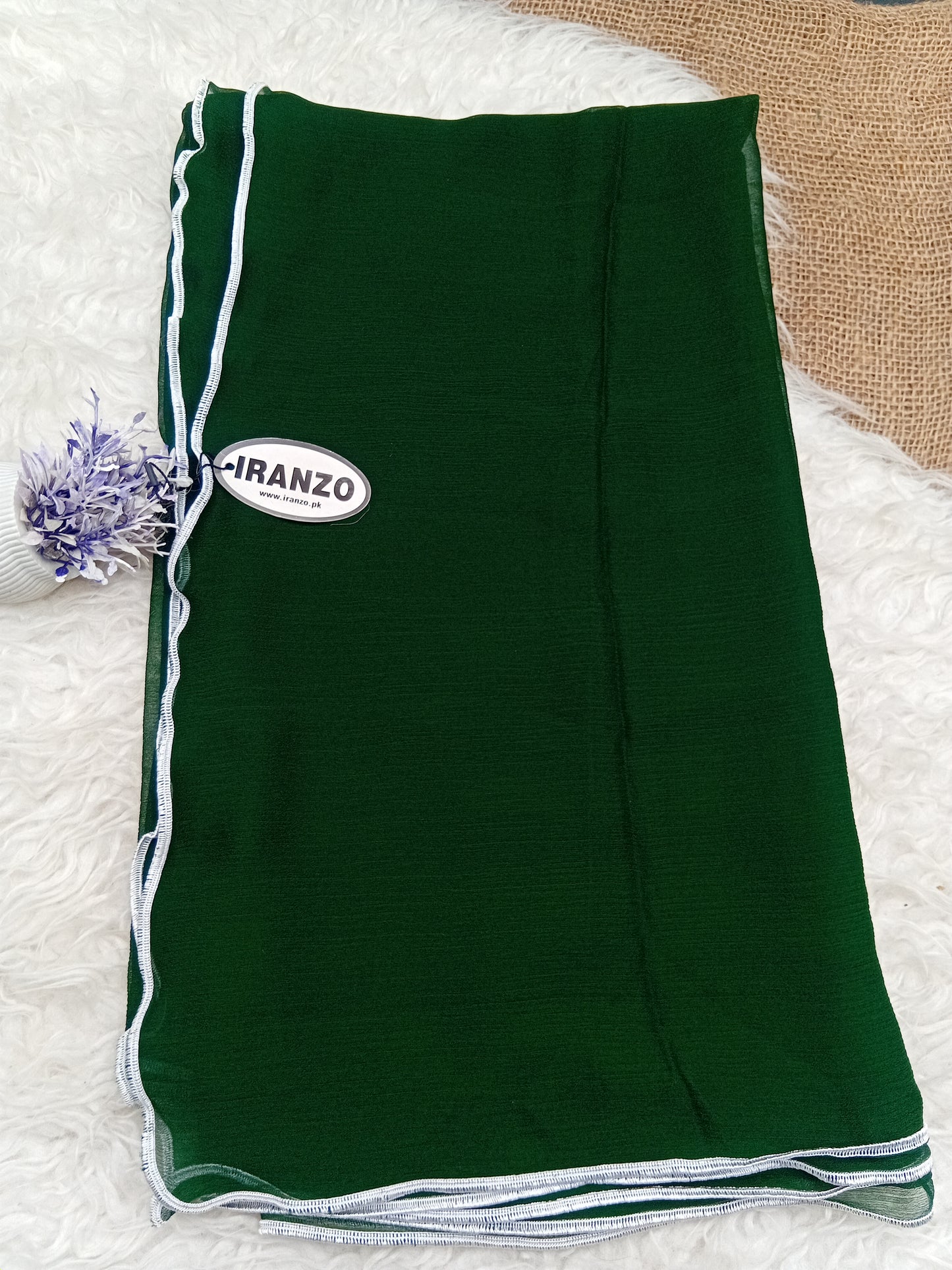 Green Solid Chiffon Dupatta just in