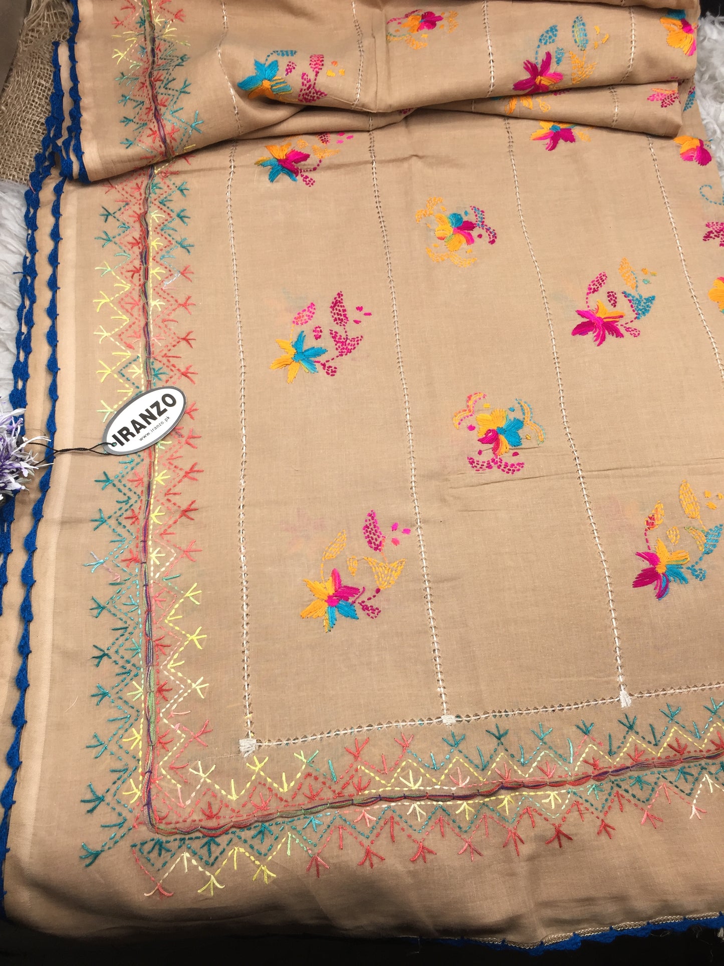 Hand Embroidered Lawn Shawl