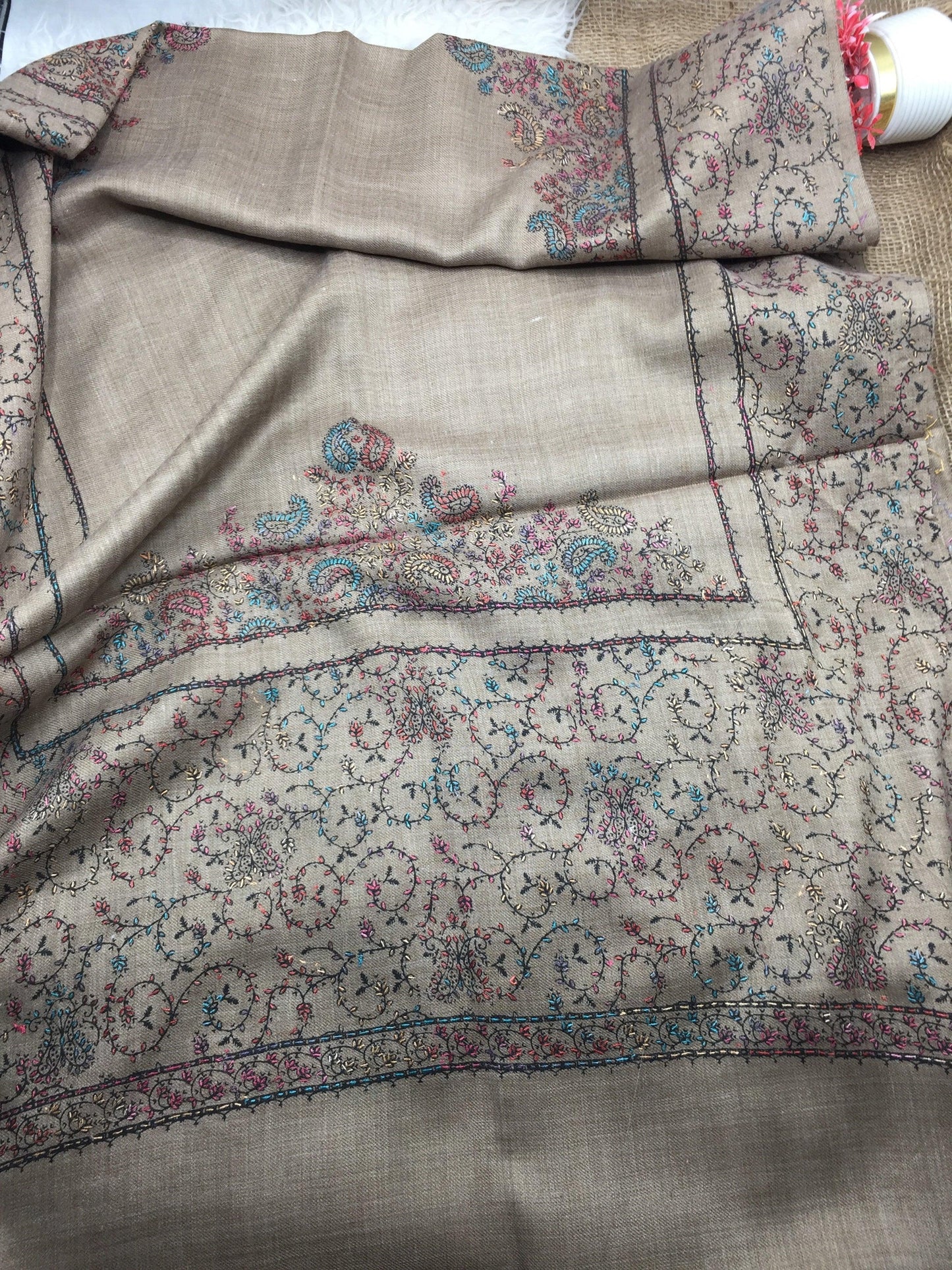 Hand Embroidered Winter Stole