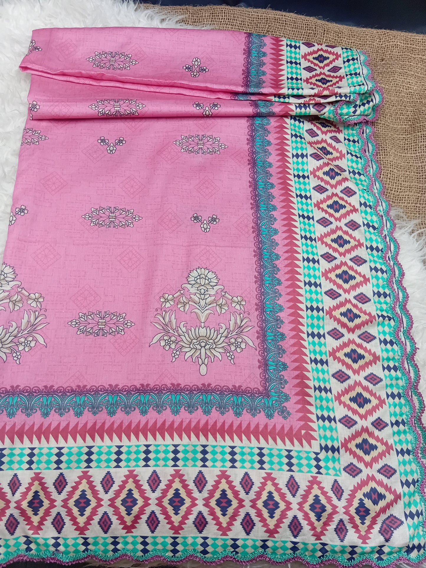 Lawn Dupatta Fourside Crochet Just in