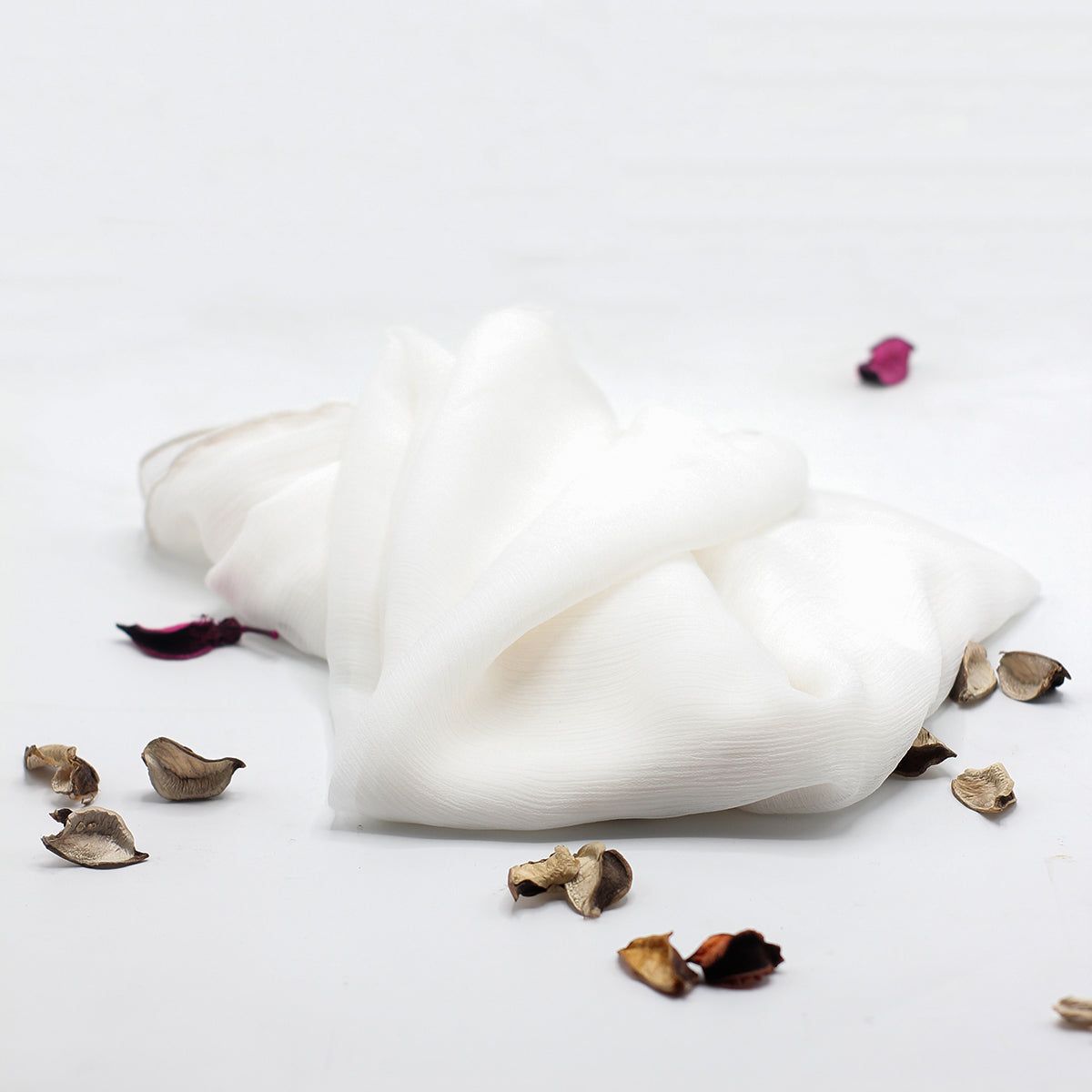 Off White Solid Dupatta