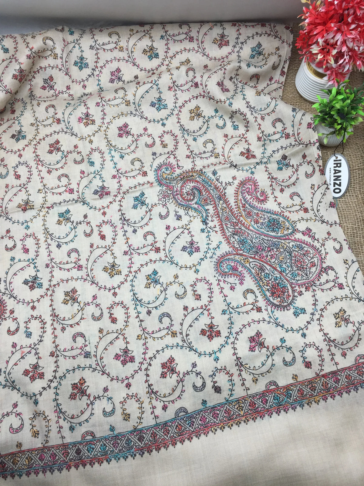 Hand Embroidered Winter Stole