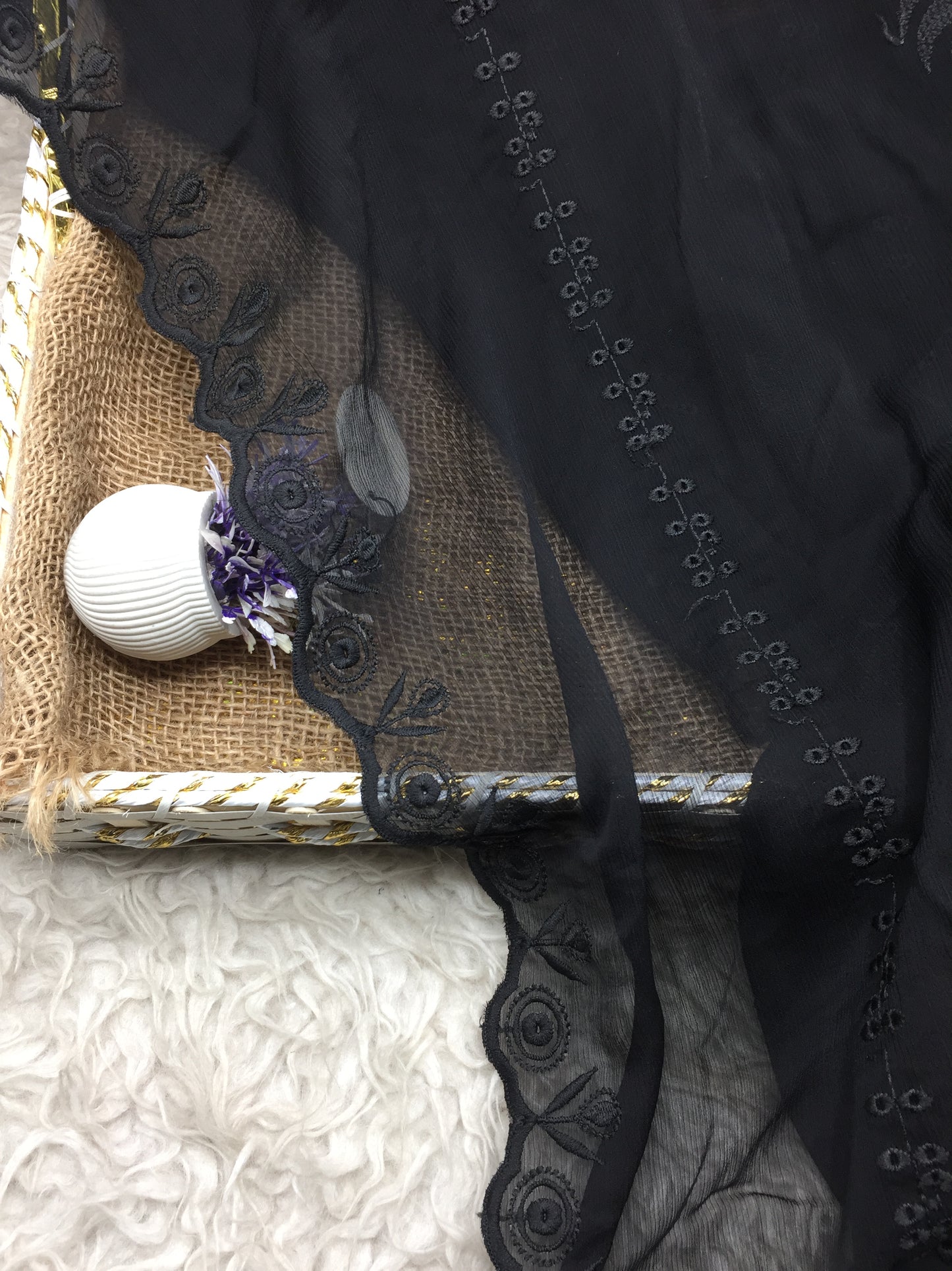 Embroidered Chiffon Dupatta