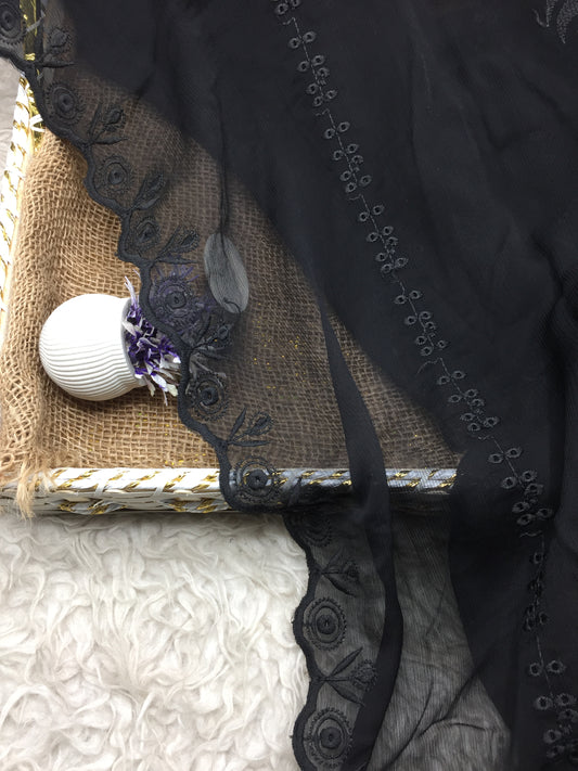 Embroidered Chiffon Dupatta