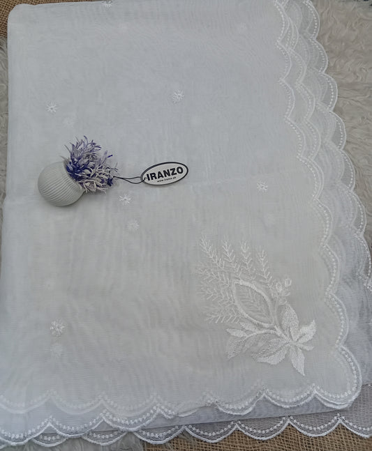 Dyeable Soft Embroidered khaddi Dupatta