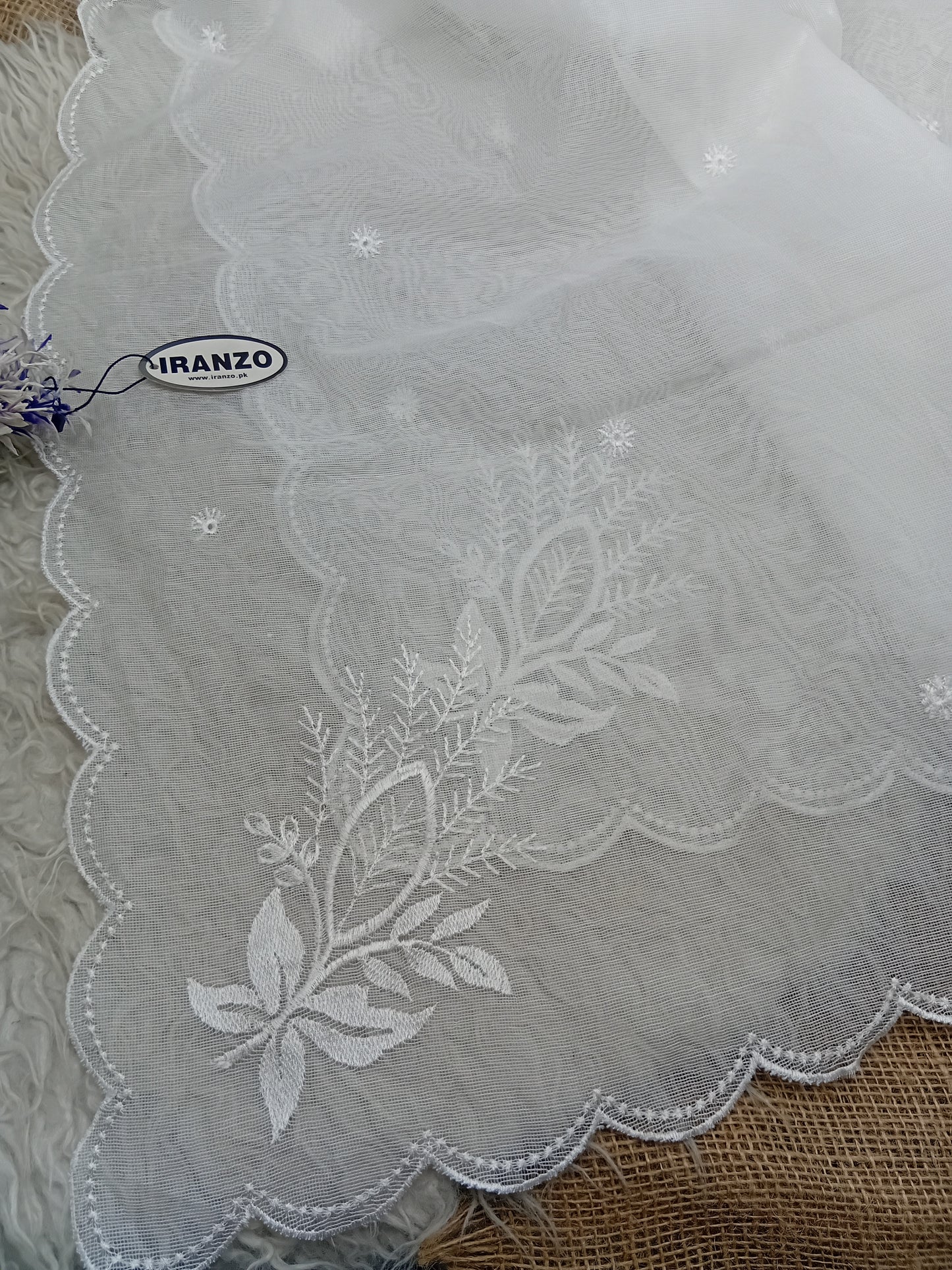 Dyeable Soft Embroidered khaddi Dupatta