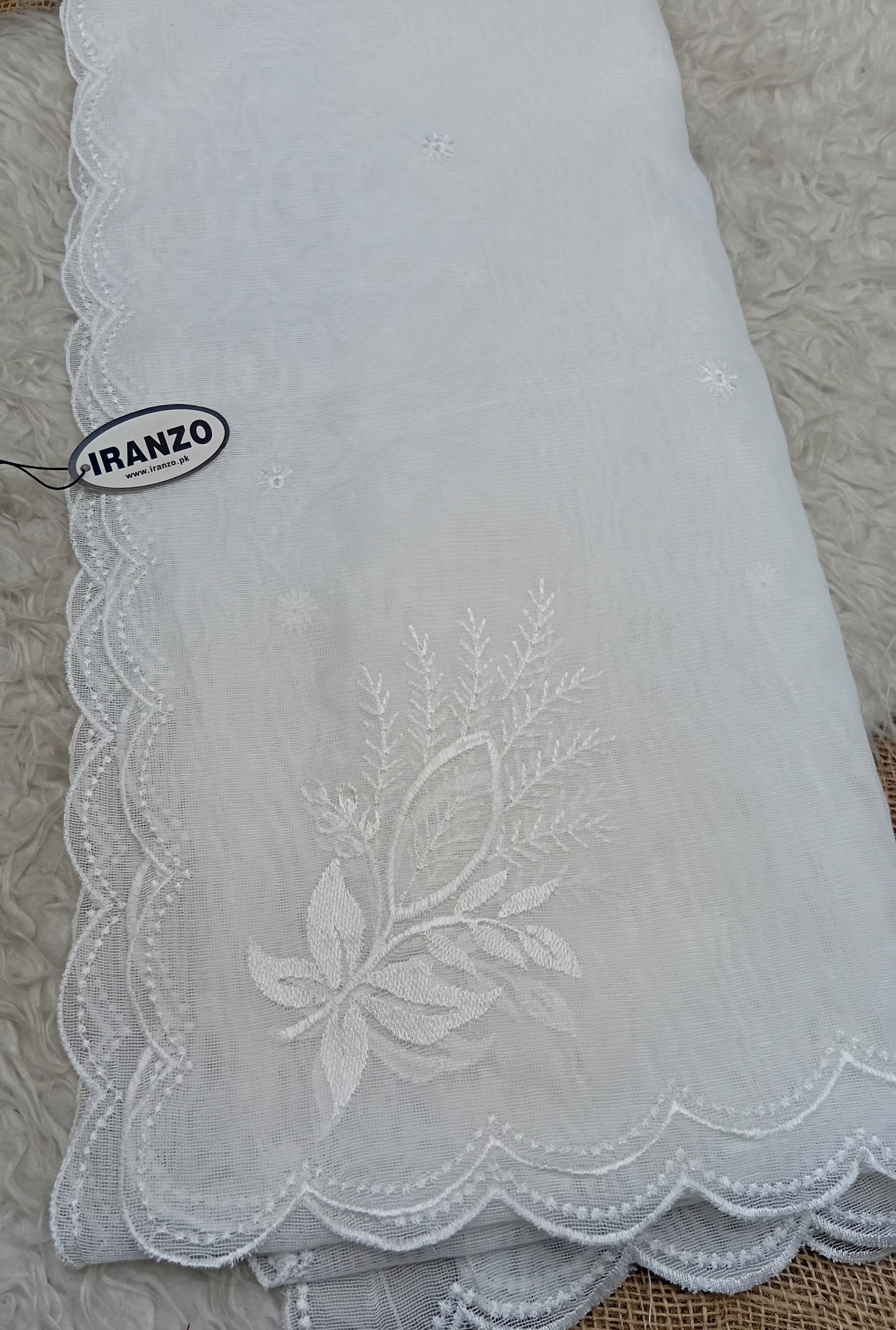 Dyeable Soft Embroidered khaddi Dupatta