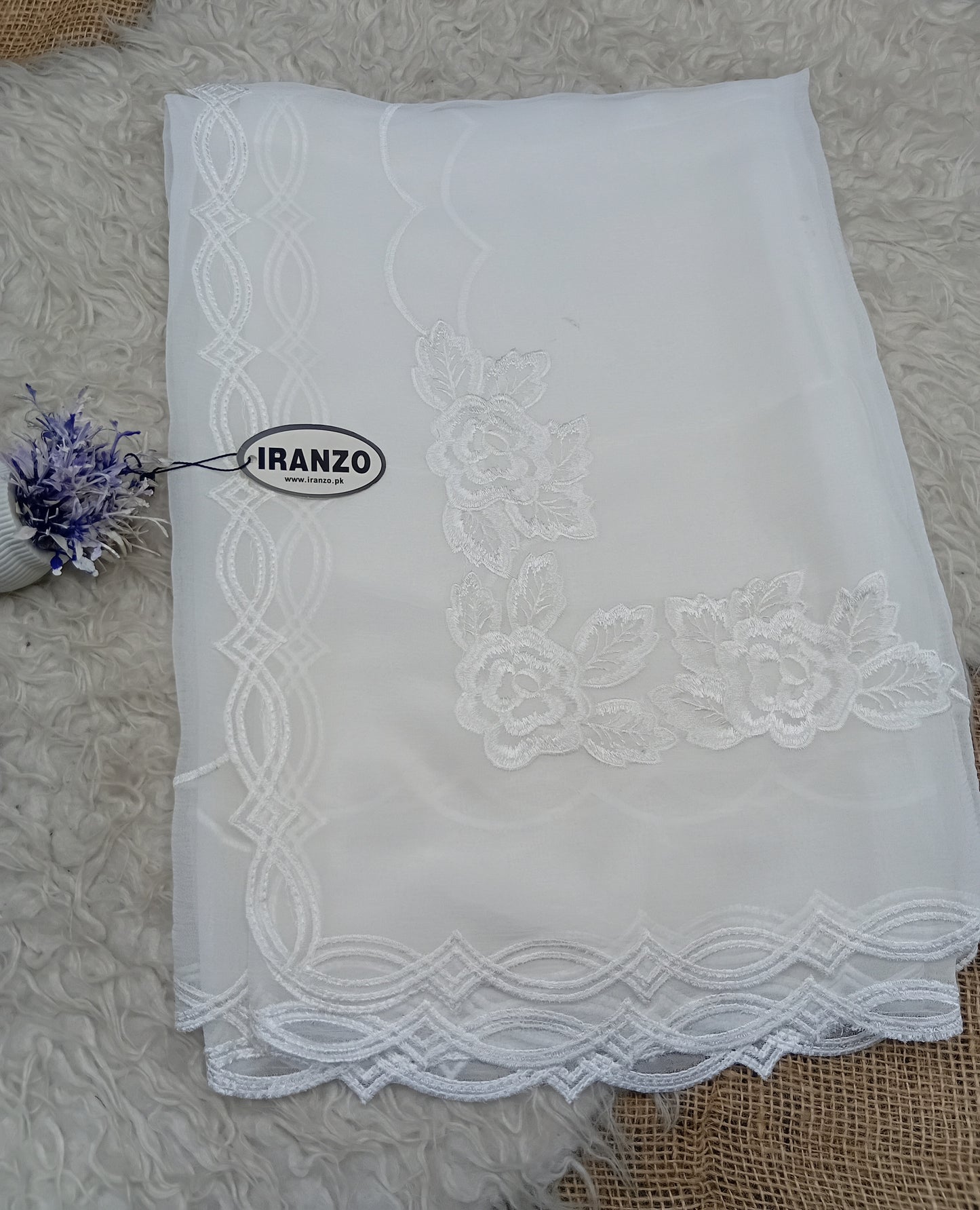 Dyeable Soft Embroidered Chiffon Dupatta