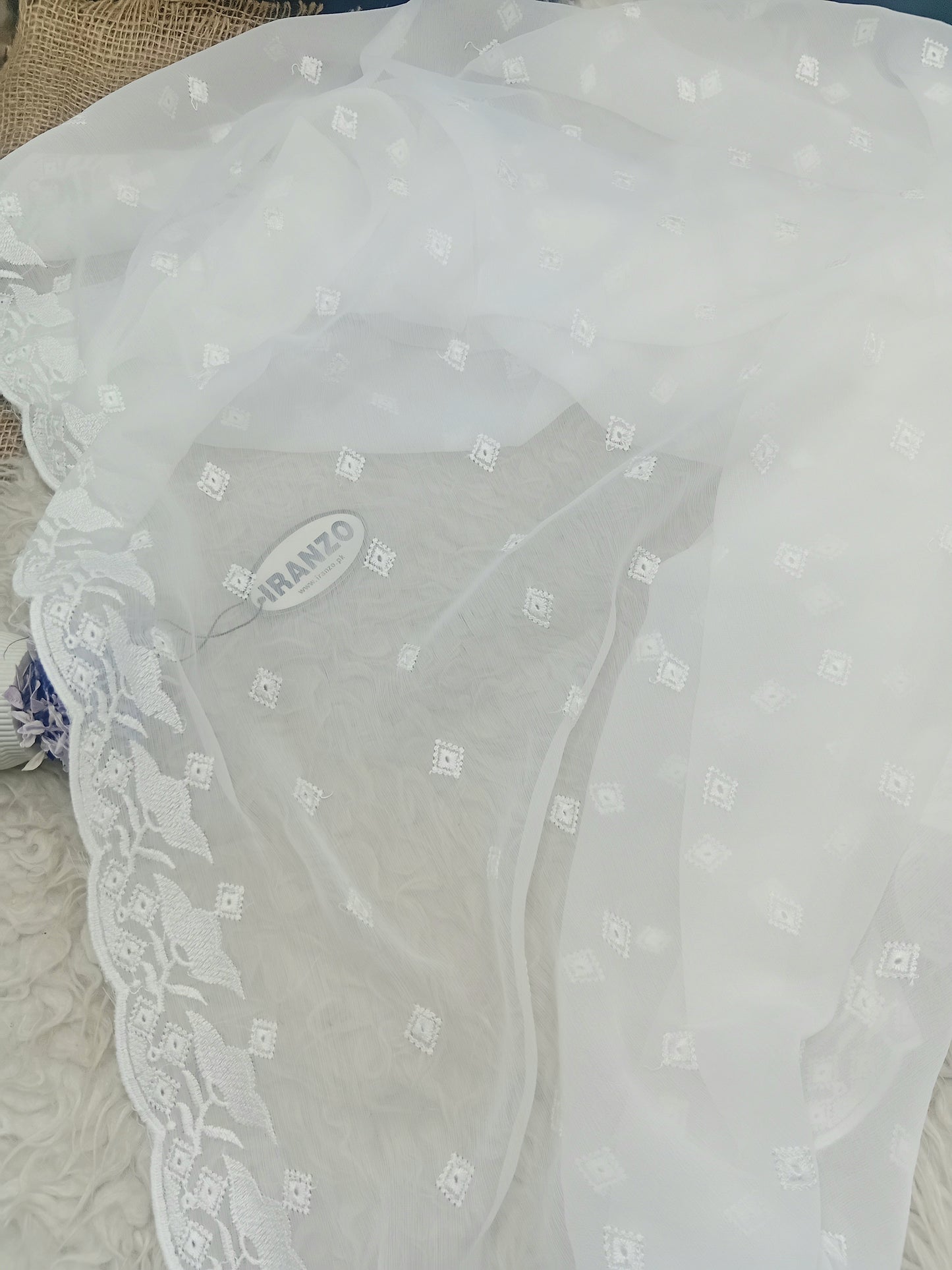 Embroidered Chiffon Dupatta