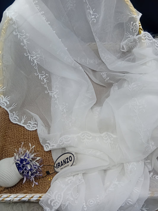 Embroidered Chiffon Dupatta