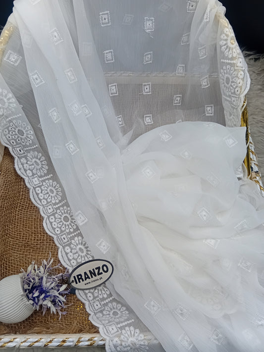 Embroidered Chiffon Dupatta
