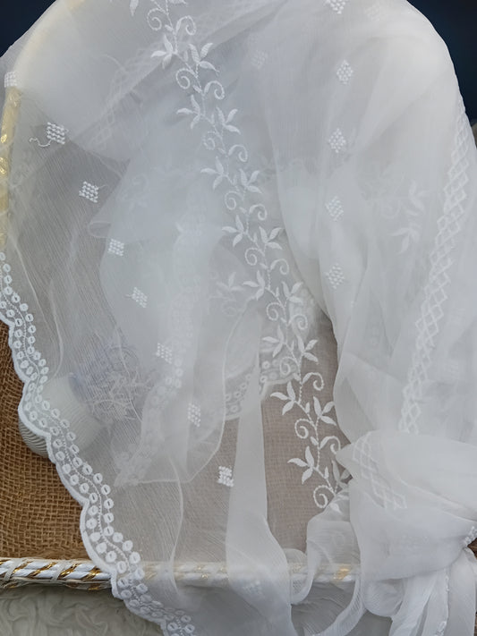 Embroidered Chiffon Dupatta