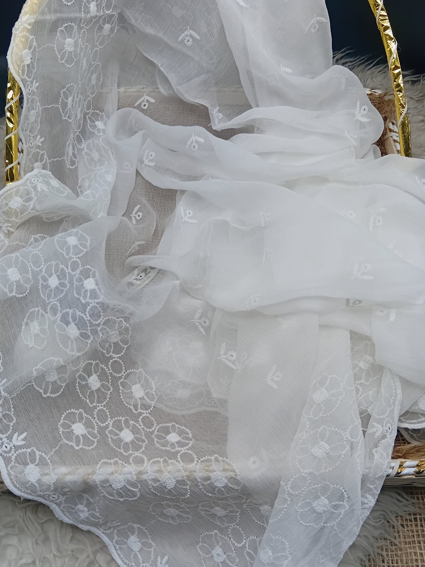 Embroidered Chiffon Dupatta