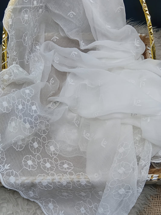 Embroidered Chiffon Dupatta