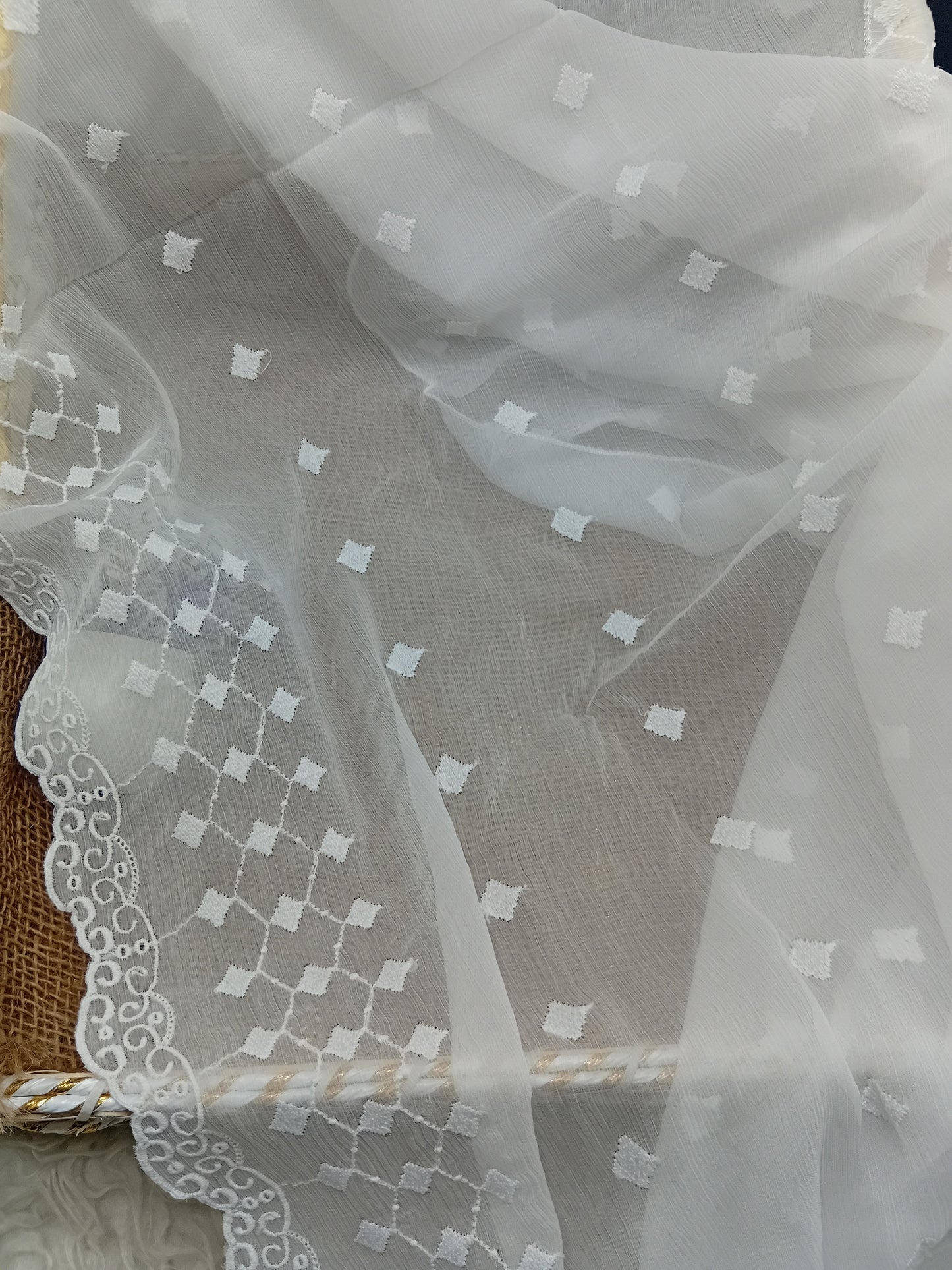 Embroidered Chiffon Dupatta