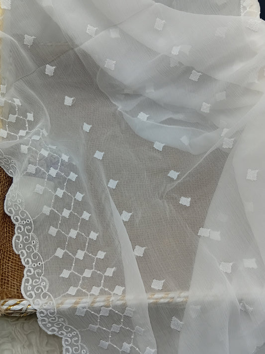 Embroidered Chiffon Dupatta