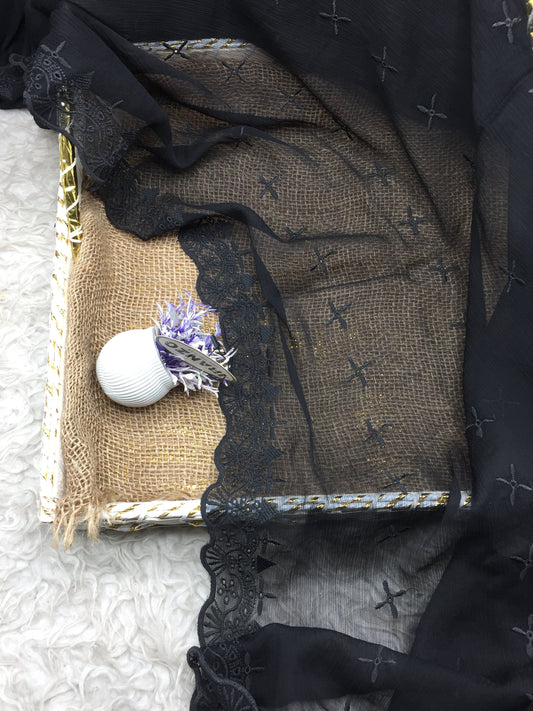 Embroidered Chiffon Dupatta