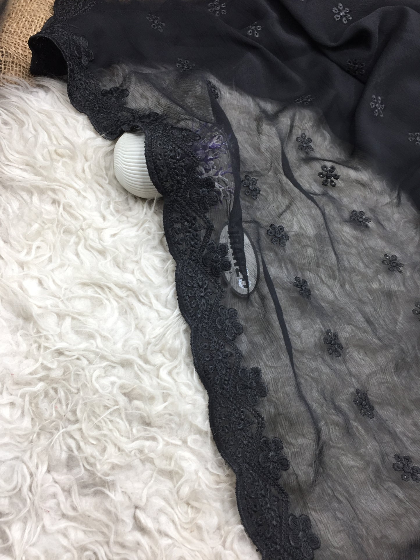 Embroidered Chiffon Dupatta