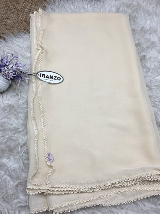 Four sided crochet chiffon dupatta