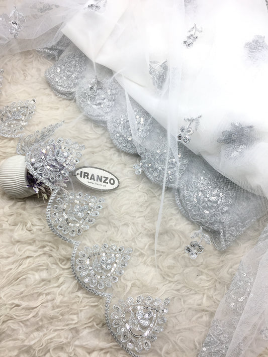 Dyeable Sequence Net Dupatta