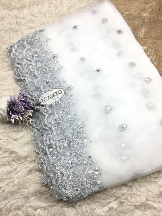 Dyeable Sequence Net Dupatta
