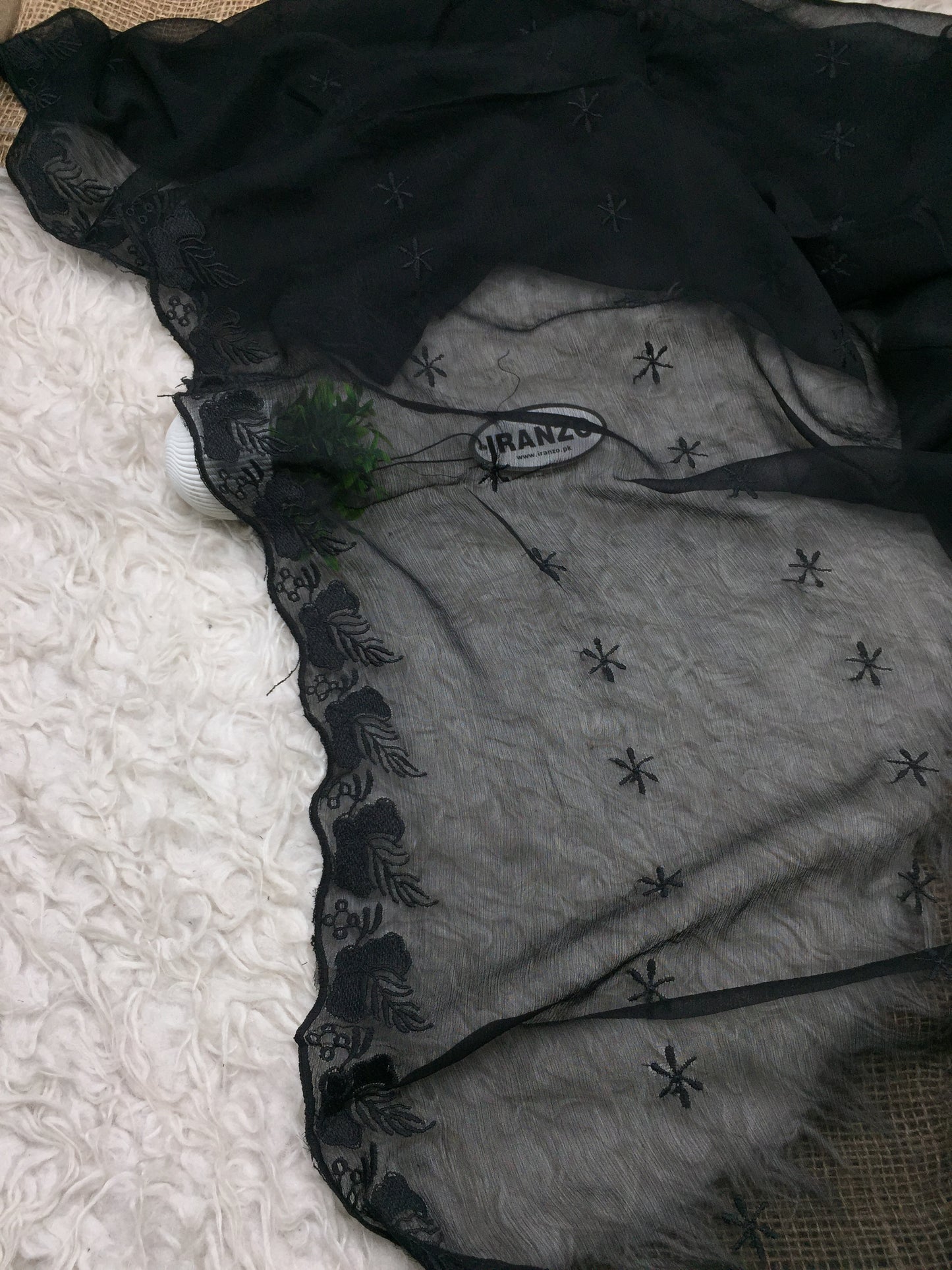 Embroidered Chiffon Dupatta