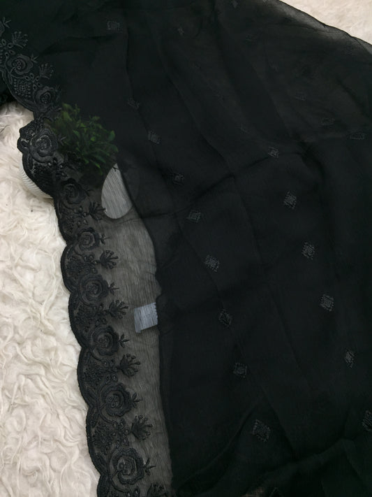 Embroidered Chiffon Dupatta