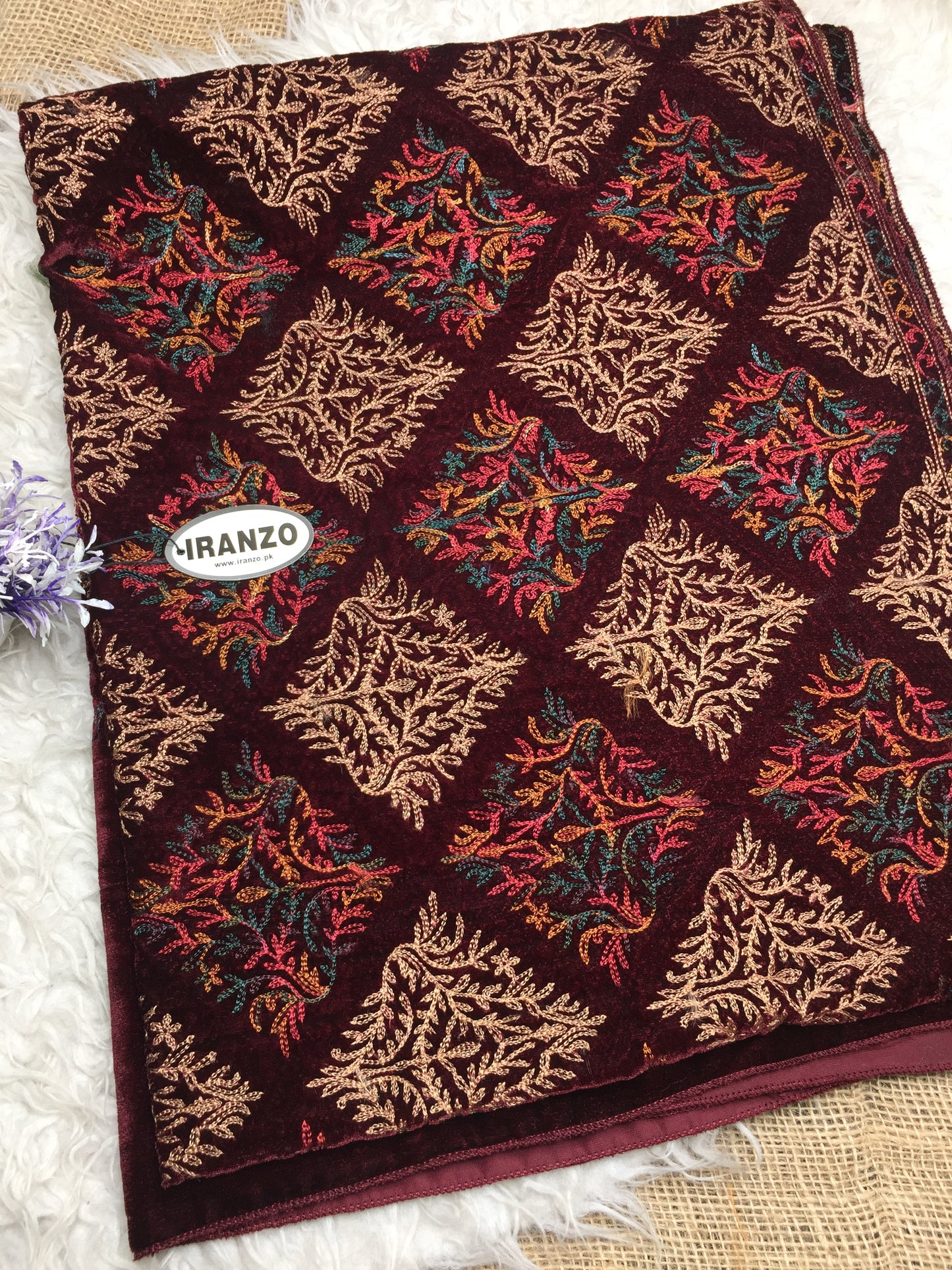 Maroon Velvet Shawl