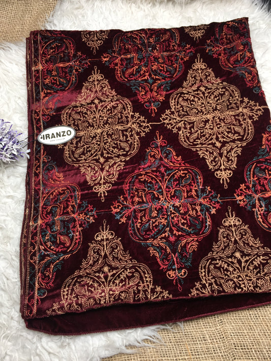 Maroon Velvet Shawl