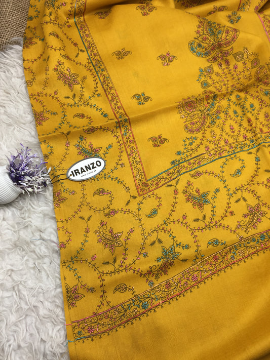 Hand Embroidered Central Motif Winter Stole New Arrivals