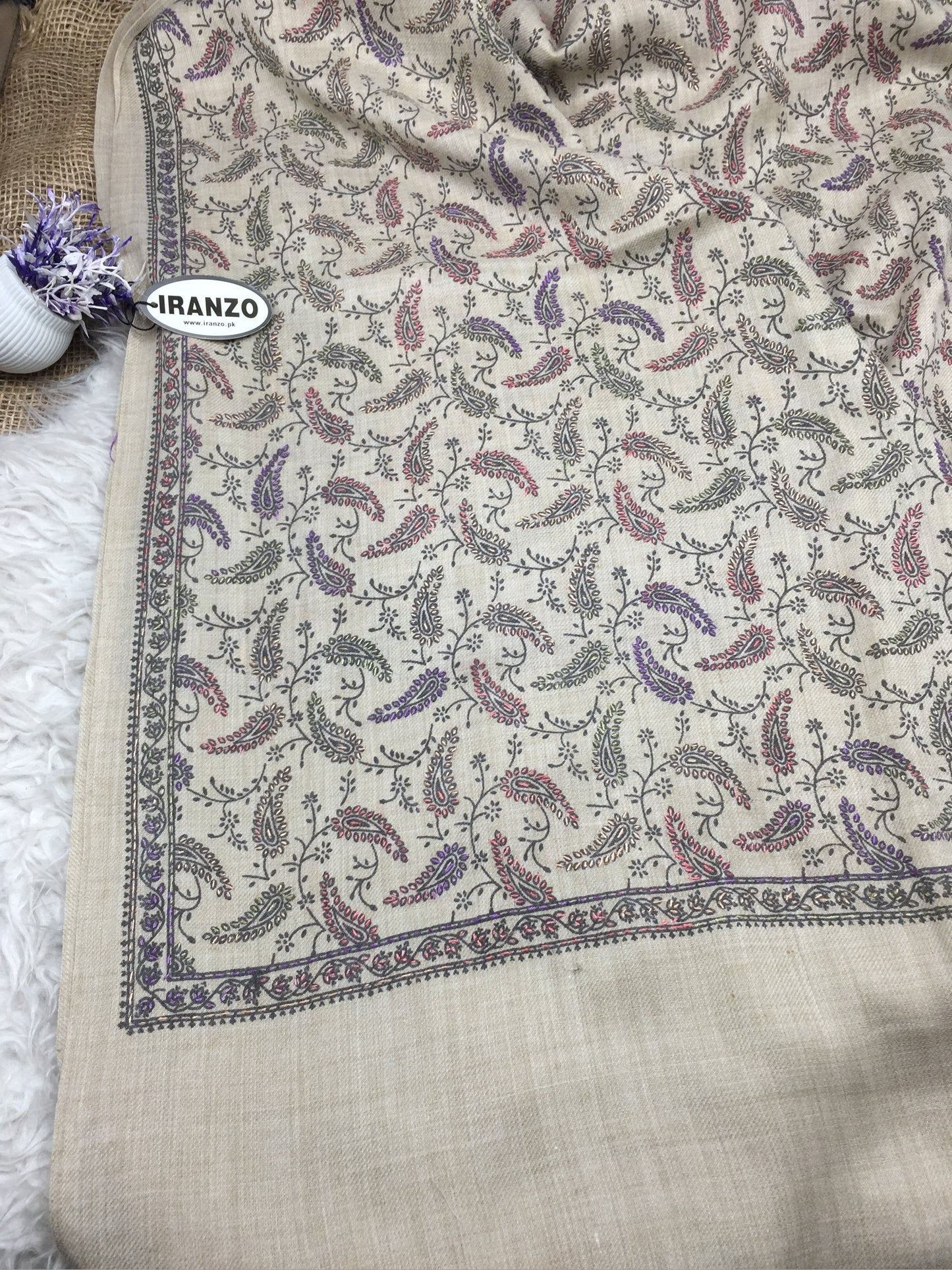 Hand Embroidered Stole All Over