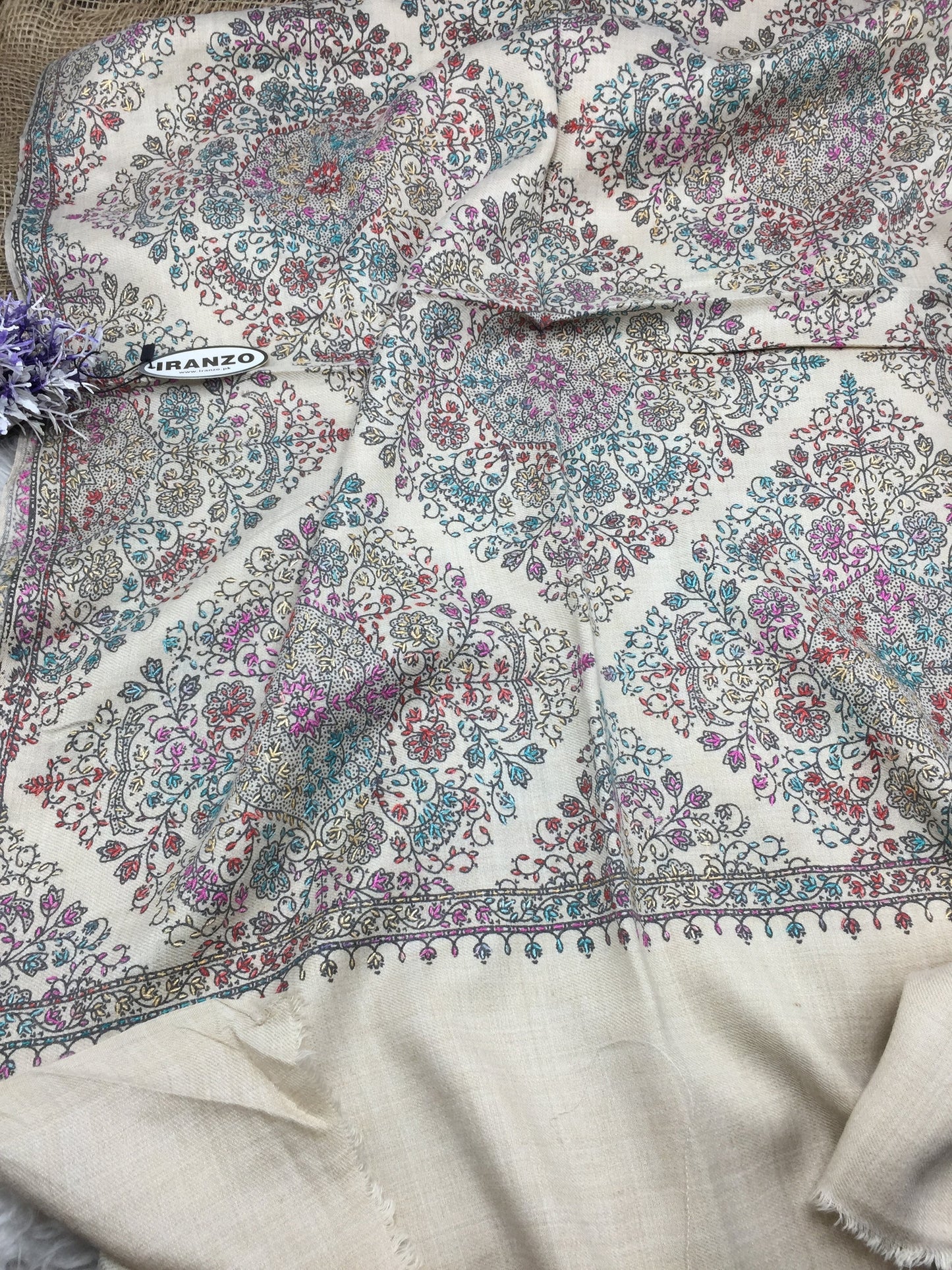 Hand Embroidered Stole All Over